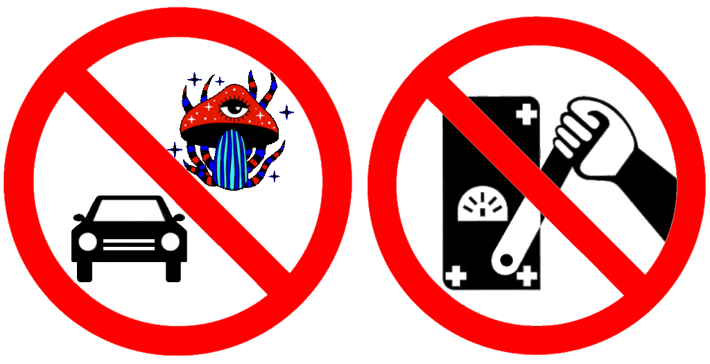 Do not drive or operate machinery while on shrooms